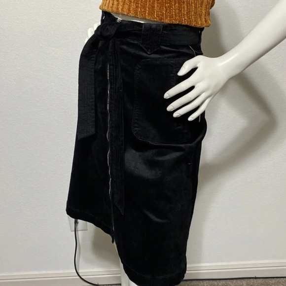 Bebe Black Corduroy A-Line Skirt - Picture 5 of 9